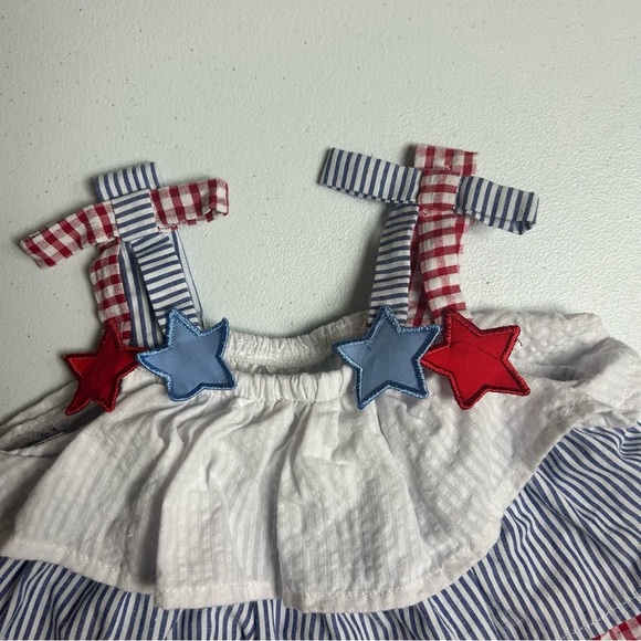 Rare Editions 2 Piece Patriotic 4th of July Outfit Size 12 Months Baby - Picture 3 of 9